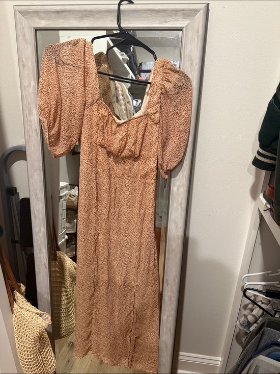 Sienna Sky Dresses & Skirts - Sienna Sky Peach-Tone Puff Sleeve Maxi Dress